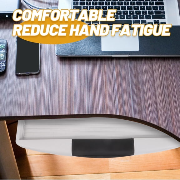 DEEPCRAFF 1Set Light Grey Keyboard Tray Under Desk Slide Out Drawer with Smooth Glide for Home Or Office