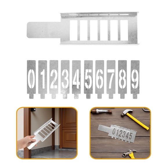 DEEPCRAFF Reusable Metal Number Stencils Set for Spray Painting, Hollow Digital Templates for Art and Craft Projects