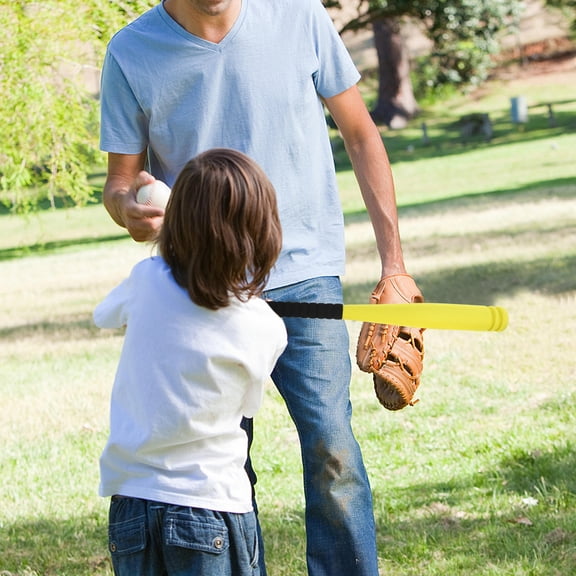 DEEPCRAFF 1Set Outdoor Baseball Bat and Ball Set Yellow Plastic Durable Safe for Yard Backyard Activities