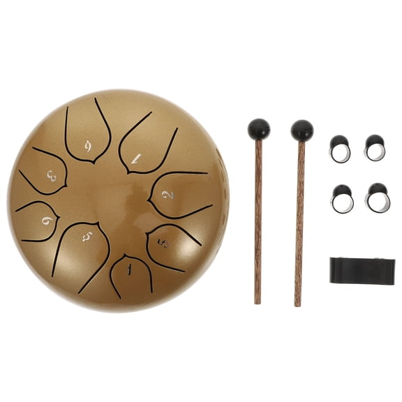 DEEPCRAFF Steel Tongue Drum 8-Tone Golden Carbon Steel Alloy for Music Lovers 1Set