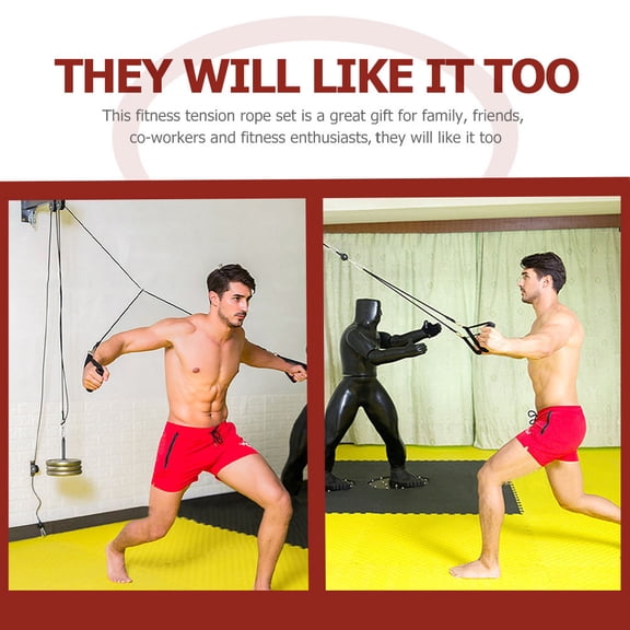 DEEPCRAFF 1Set Household Pull Rope Muscle Training Strap Lightweight Portable Chest and Back Workout Equipment