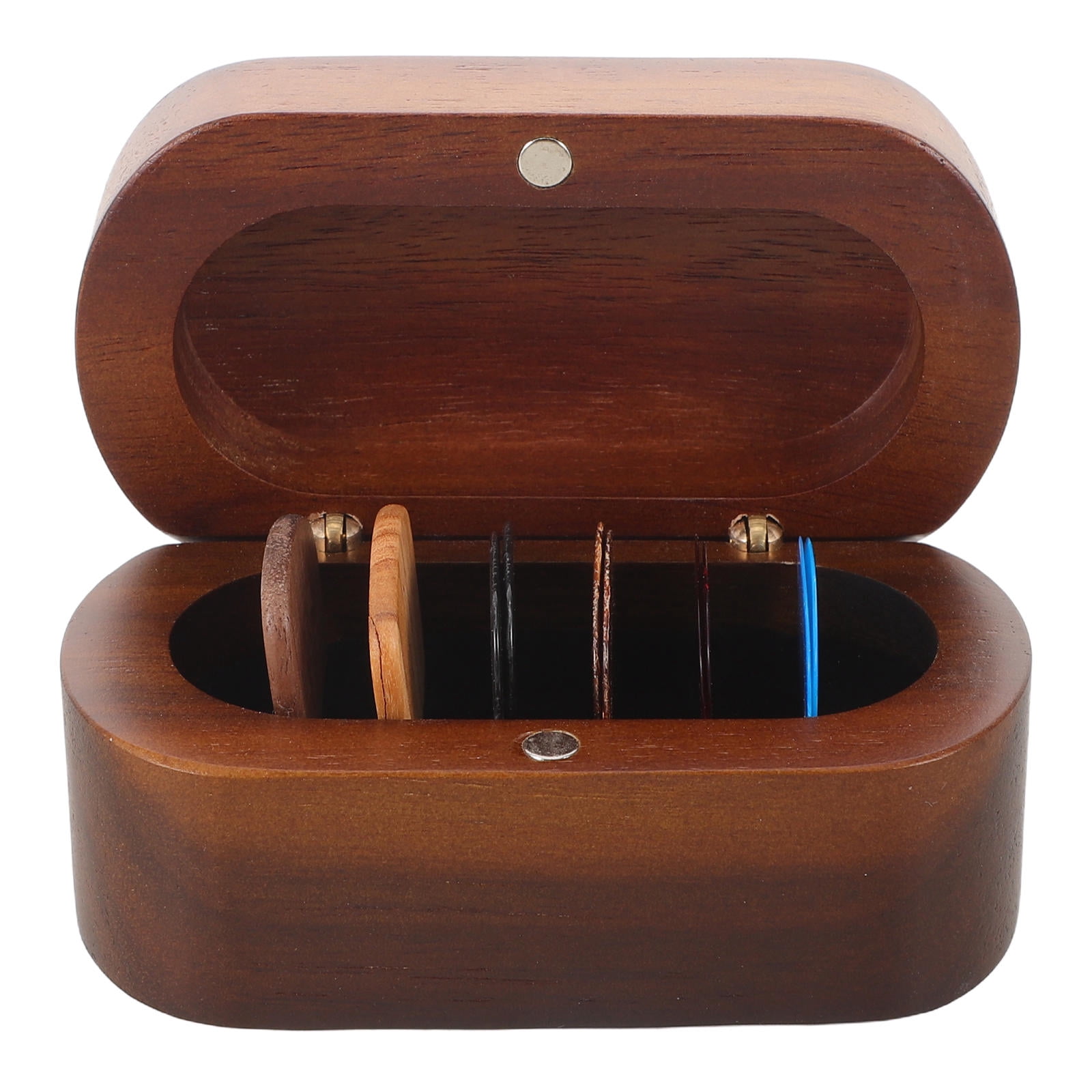DEEPCRAFF Wood Guitar Pick Holder Set with 10 Picks and Portable Case - Essential Guitar Accessories Kit