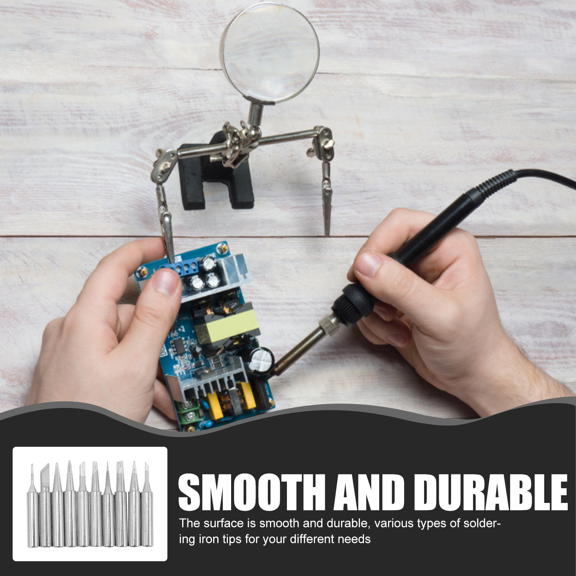 DEEPCRAFF 1Set Precision Ground Copper Soldering Tips with Iron Nickel Chromium Plating for Welding