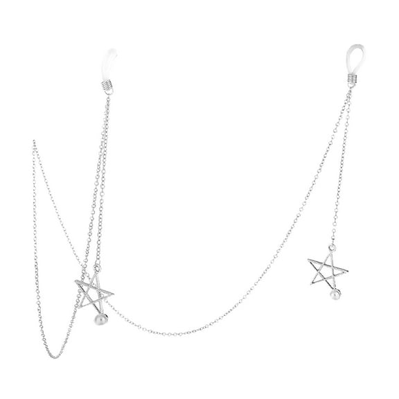 DEEPCRAFF 1Set Silver Metal Eyeglass Chain for Women Eye Glasses Anti-slip and Adjustable Length