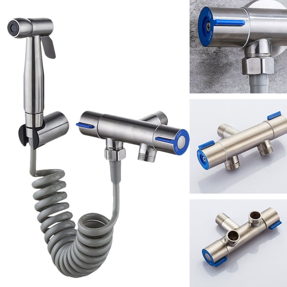 DEEPCRAFF Bidet Kit Stainless Steel for Home Use Water Flow Control 1 Set of 4PCS