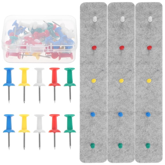 DEEPCRAFF Small Wall Cork Board Set with Felt Bulletin Strip Light Grey - Practical Office and Home Organization Board