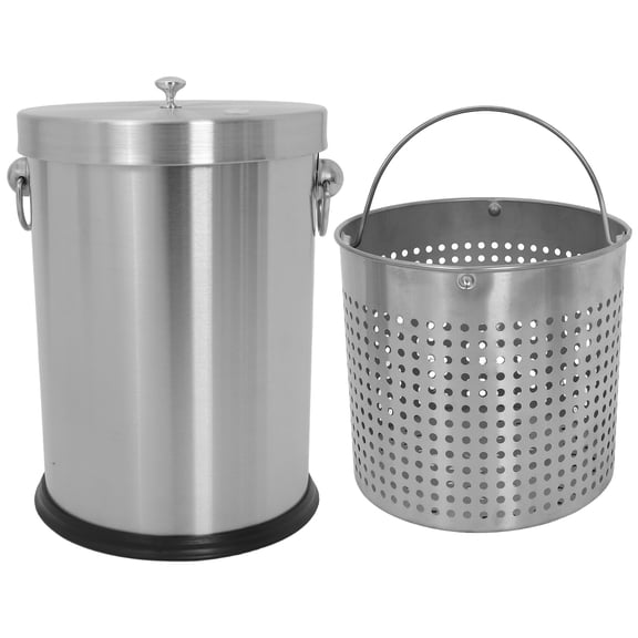 DEEPCRAFF 1Set Stainless Steel Metal Bucket with Lid for Kitchen Garbage Holder