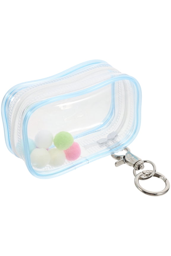 1Set Portable Transparent Keychain Display Bag for Collectibles with Zipper Closure