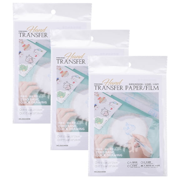 DEEPCRAFF 1Set Transparent Water Soluble Embroidery Transfer Paper for Fusible Applique Designs