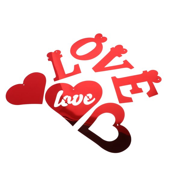 DEEPCRAFF 1Set Red Valentine Heart Hanging Swirl Decoration for Wall Door Window Decor