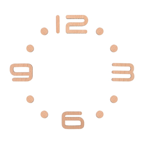 DEEPCRAFF 1Set DIY Wood Clock Number Set Natural Light Brown Easy Install Wall Clock Replacement Kit