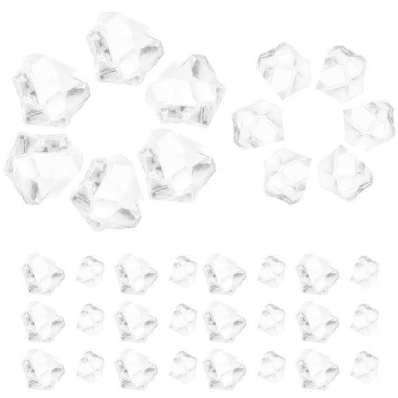 DEEPCRAFF 2 Bags Plastic Crystal Rocks Faux Ice Cubes For Home Decor And Commercial Displays