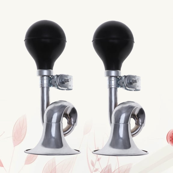 DEEPCRAFF 2-Pack Loud Bike Horns with Rubber Bulb, Aluminum Alloy Snail Shape for Handlebar Safety Alert