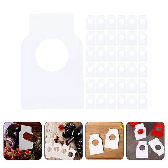 DEEPCRAFF 200Pcs Bottle Neck Tags White PVC Easy to Read Erasable Tags for Party Wine Organization