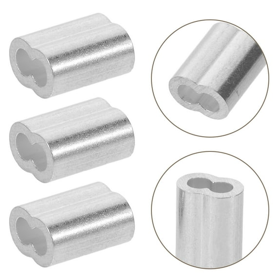 DEEPCRAFF 200Pcs Heavy Duty Aluminum Wire Rope Clips Double Hole Sleeve ...