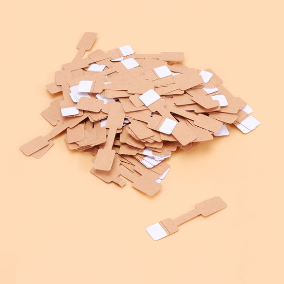 DEEPCRAFF 200-Pack Kraft Paper Jewelry Price Tags with Keyring, Easy-to-Remove Blank Hanging Labels for Necklaces and Accessories