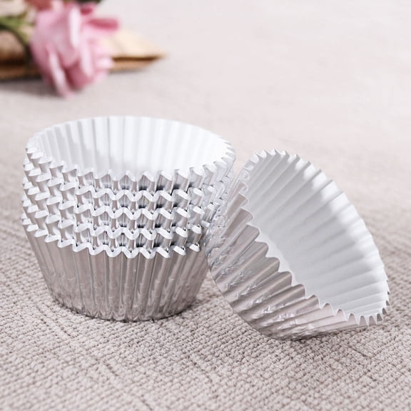 DEEPCRAFF 200Pcs Cupcake Wrappers for Baking Aluminum Foil Cake Liners Assorted Color Dessert Use