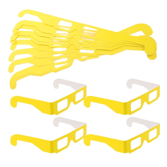 DEEPCRAFF 20Pairs Yellow Neon Rectangular Sunglasses for Pool Party and Festival Nightwear