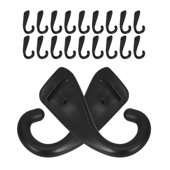 DEEPCRAFF 20 Pcs Black Plastic Camping Tent Hooks, Canopy Hook Replacements for Outdoor Shelter, Tarp and Awning