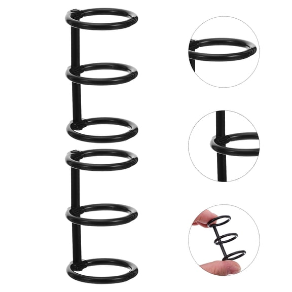 DEEPCRAFF 20Pcs Black Nickelplated Iron Metal Binder Rings for Secure Notebook and Index Card Binding