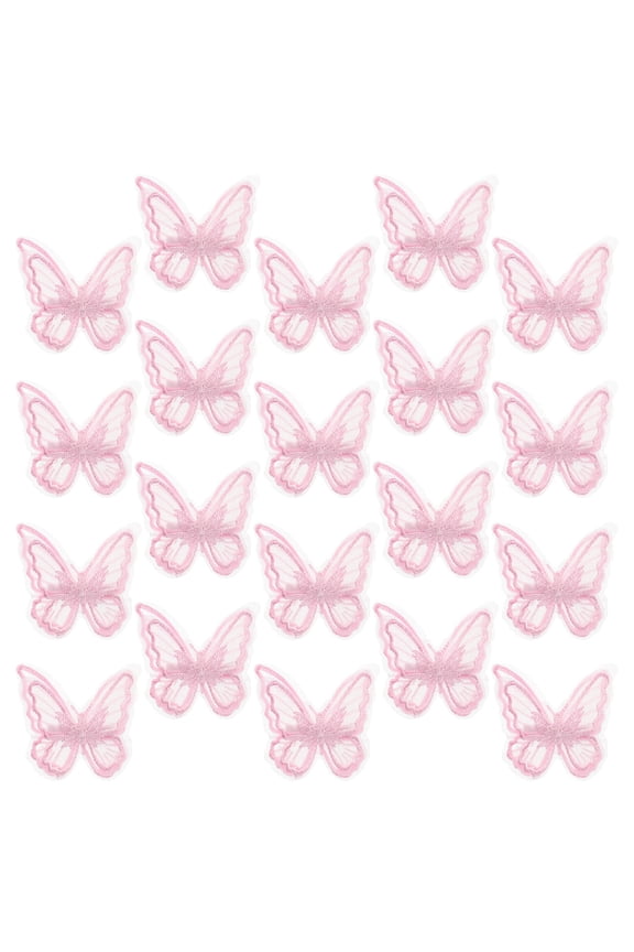20-Pack Double Layer Embroidered Butterfly Hair Pins for Weddings, Parties, and Special Occasions