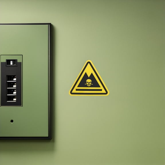 DEEPCRAFF 20Pcs Caution Safety Sticker Yellow Vinyl Warning Label for Laboratory and Factory