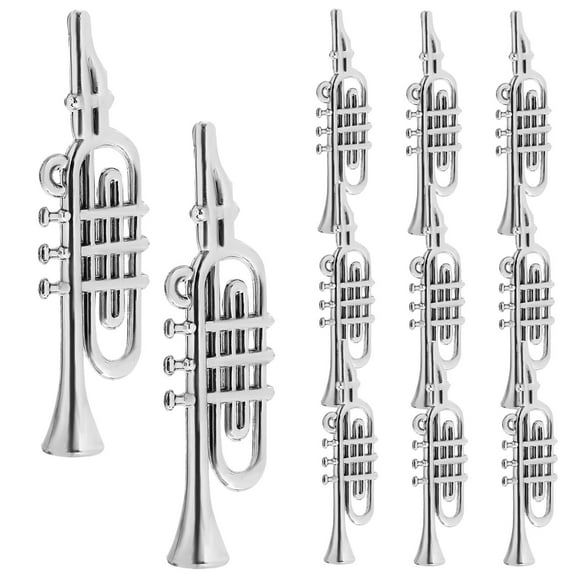DEEPCRAFF 20Pcs Mini Violin Model Silver DIY Ornament For Christmas Decoration