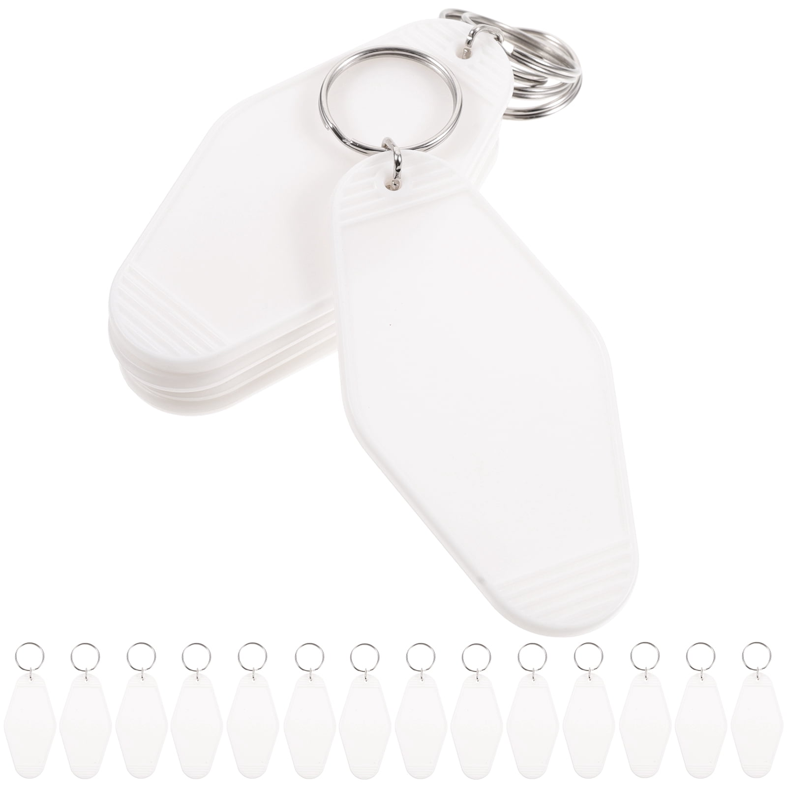 DEEPCRAFF 20Pcs White Sublimation Plastic Keychain Labels for Keys ...