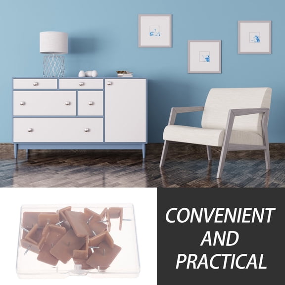 DEEPCRAFF 20Pcs Durable Brown Furniture Glides and Nail on Drawer Sliders for Easy Drawer Repair