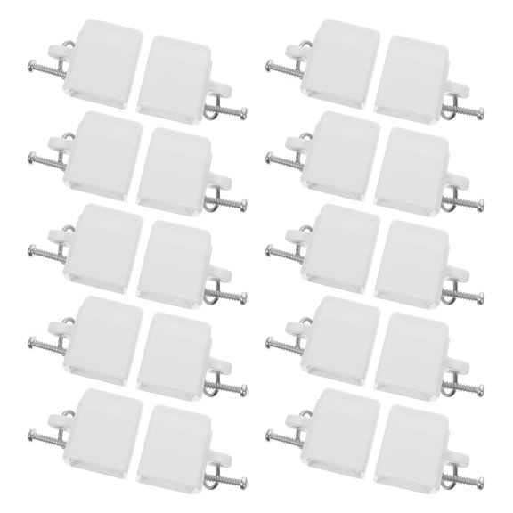 DEEPCRAFF 20Pcs Plastic Curtain Rod End Caps White Decorative Curtain Track Ceiling Mount Stopper Plugs