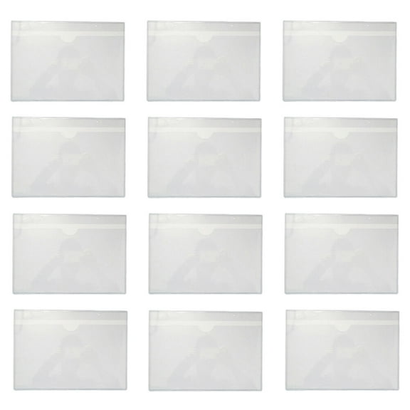 DEEPCRAFF 20Pcs Clear Plastic Card Pockets with Adhesive Backing for Fingerprint and Dirt Resistant Storage