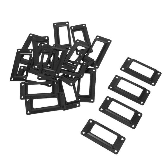 DEEPCRAFF 20Pcs Multipurpose Black Metal Label Frames for Cabinet Drawer Box Name Card Holders Home