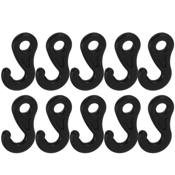 DEEPCRAFF 20Pcs Durable Outdoor Hook Black Tent Rope Fastener with High Flexibility