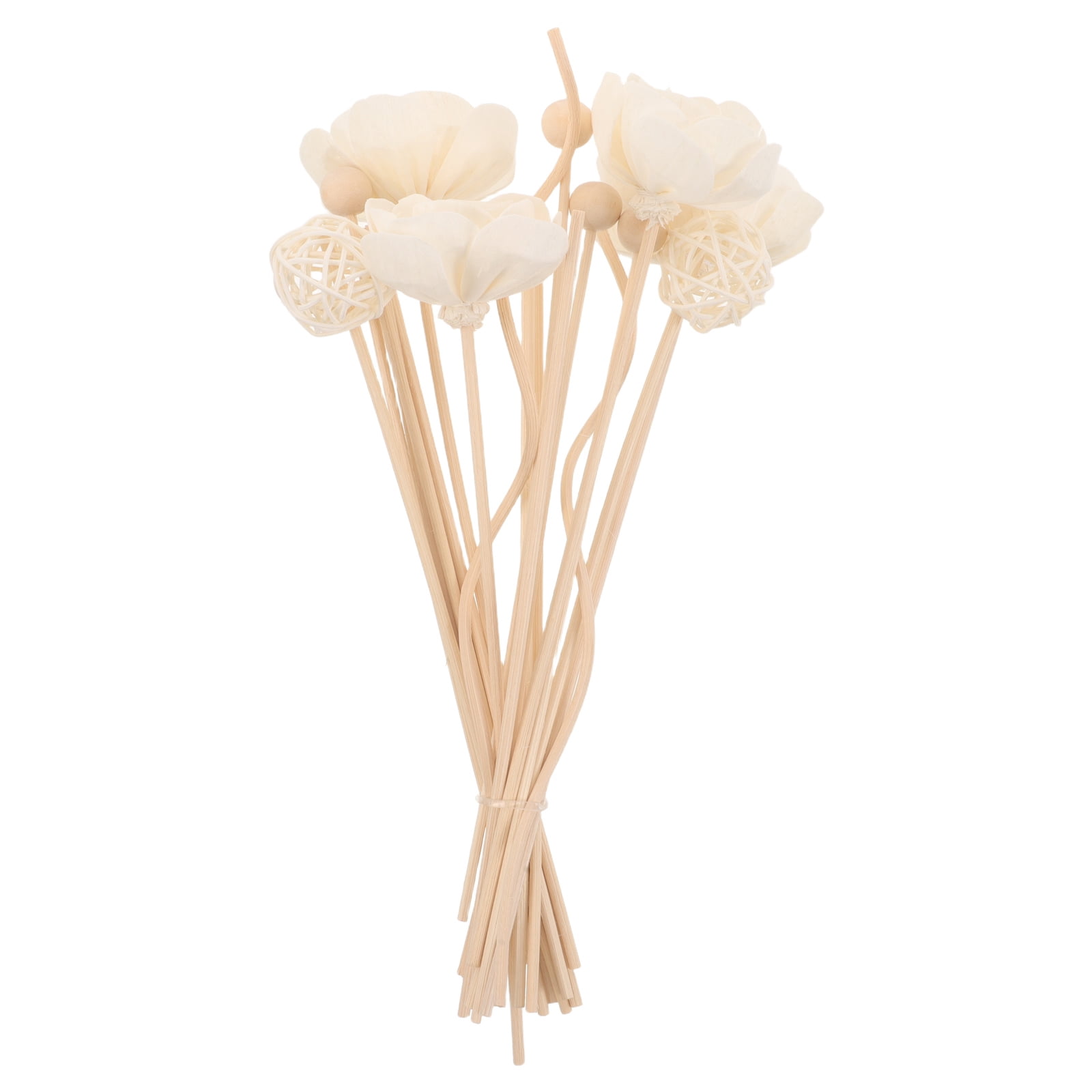 DEEPCRAFF 22Pcs Beige Flower Reed Diffuser Set, Natural Rattan Sticks ...