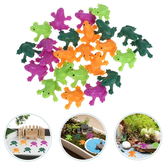 DEEPCRAFF 24Pcs Assorted Color Artificial Frog Models for Garden Decor Durable Miniature Frog Sculptures