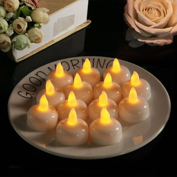 DEEPCRAFF 24-Pack Electric Floating LED Tealight Candles for Home Decor and Ambient Lighting