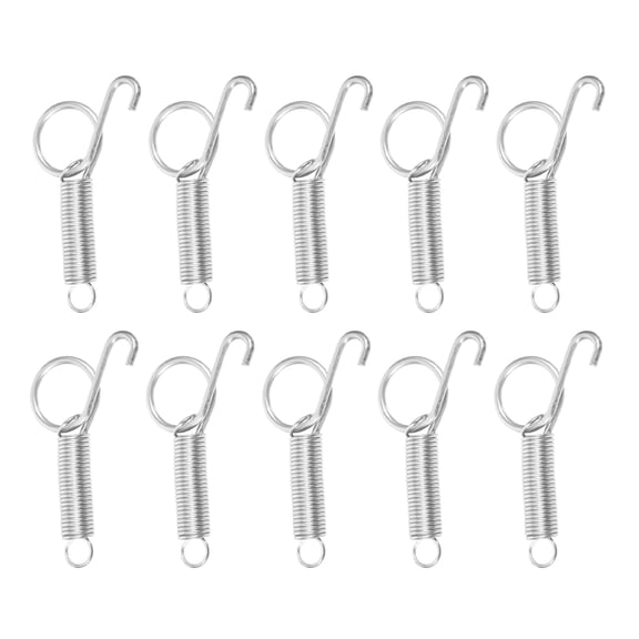 DEEPCRAFF 24pcs Spring Latch Hook For Cat Bird Cage Pet Cage Door Spring Latch Lock Rabbit Door Hook Pet Fixing Large Bird Parrot Cat Silver