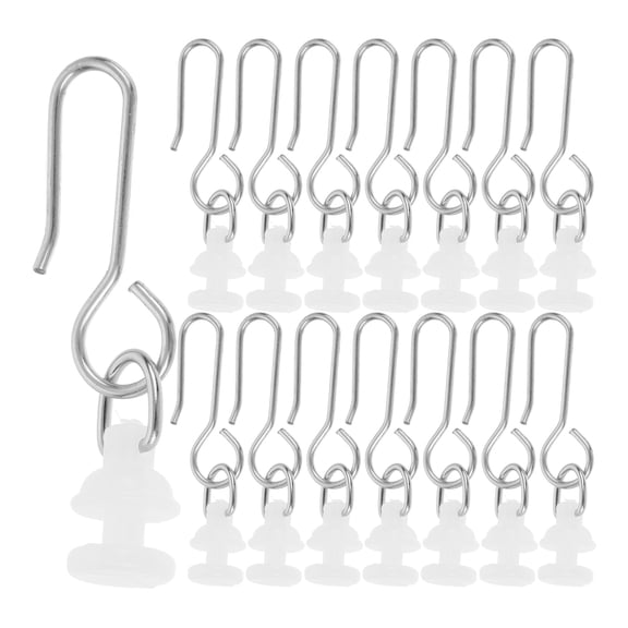 DEEPCRAFF 25 Hooks Plastic Curtain Roller Hooks to for Bathroom