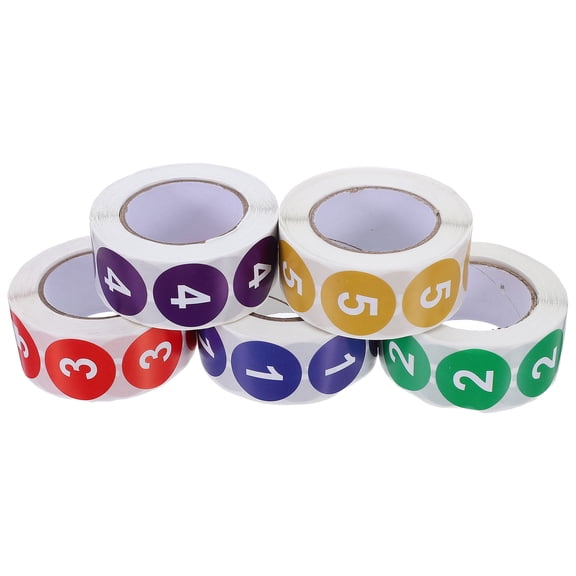 DEEPCRAFF 2500Pcs Colored Round Number Stickers Self Adhesive Small Labels for Efficient Item Identification
