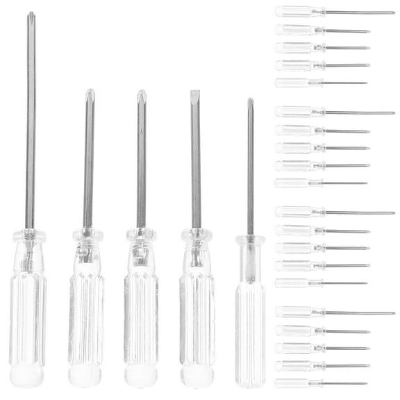 DEEPCRAFF 25Pcs Compact Transparent Screwdriver Set with Comfortable Grip for Repair Use