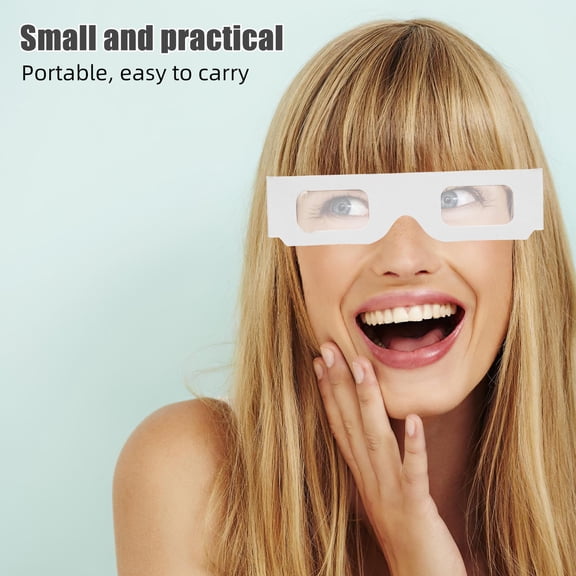 DEEPCRAFF White Diffraction Glasses Portable Paper Eyewear for Festivals and Photo Booth Props