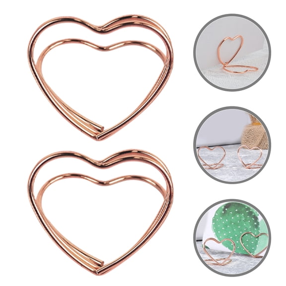 DEEPCRAFF 25pcs Heart-Shaped Metal Card Holders for Weddings, Parties, Office Use - Elegant and Design