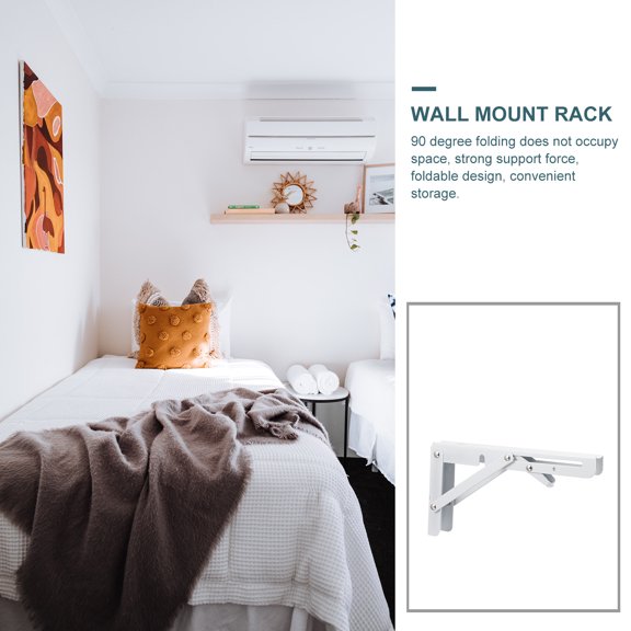 DEEPCRAFF Folding Shelf Brackets Wall Mounted Stainless Steel Space Utilization Homeowners 2PCS