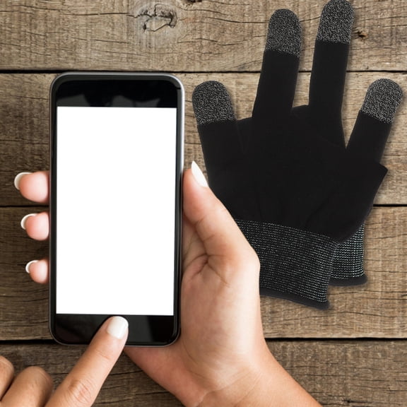 DEEPCRAFF 2Pair Black Two Finger Game Gloves Sweat Resistant Breathable Stretch Fabric for Mobile Phone Gaming