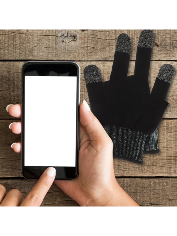 2 Pairs Black Gaming Gloves for Mobile Phones, Breathable and Comfortable Fit for Enhanced