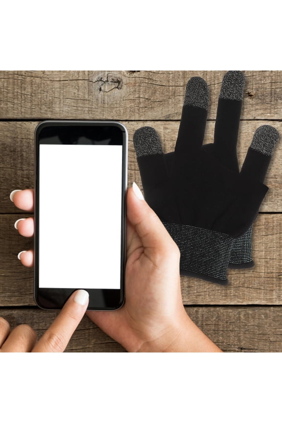 2Pair Black Two Finger Game Gloves Sweat Resistant Breathable Stretch Fabric for Mobile Phone Gaming