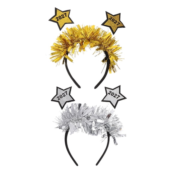 DEEPCRAFF 2027 New Year Headband Assorted Color Metallic Stars for Decorative Props