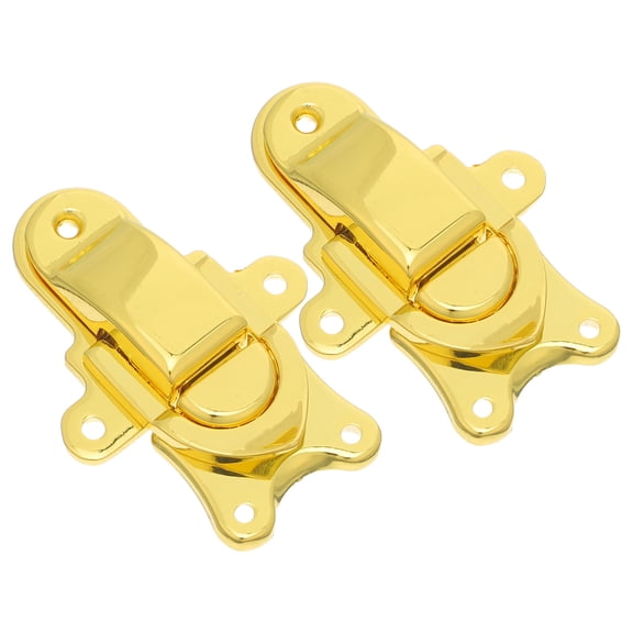 DEEPCRAFF 2Pcs Alloy Metal Wooden Box Hasp Latch Lock Clasp with Elegant Golden Finish for Jewelry Case