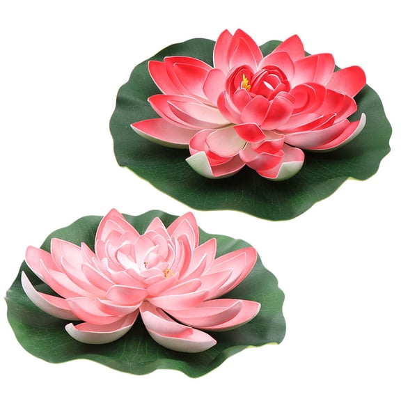 DEEPCRAFF Set of 2 Artificial Floating Flowers, Assorted Colors, EVA Material, Decorative Fake for Pond or Pool