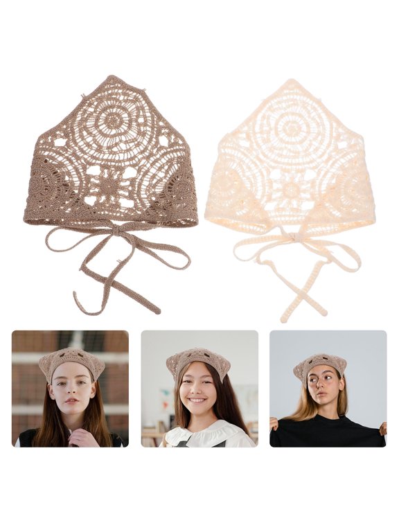 2-Pack Triangle Hair Scarves for Women, Soft Wool, Comfortable & Stylish Accessories in Assorted Colors, Perfect for Everyday Wear